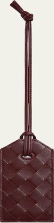 Bottega Veneta Mens Intrecciato Leather Tag Holder On Strap