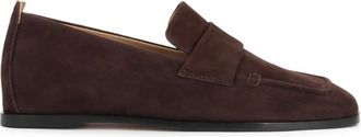 Kazar Donkerbruine su&egrave;de schoenen met vierkante neus - Dames - Loafers - Bruin - 41 EU - Su&egrave;de - Schoenen