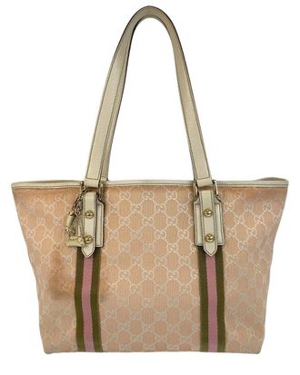 Gucci Gg Canvas Leather Tote Bag (Authentic Pre-Loved)