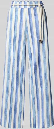 Christian Berg Wide Leg Leinenhose mit Bindgegürtel in Sky, Größe 34