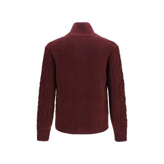 Brunello Cucinelli Mens Bordeaux Cashmere Cardigan Clothing