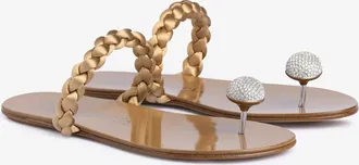 Pedro Garcia Flat sandal in black satin leather | Pipa | centenary
