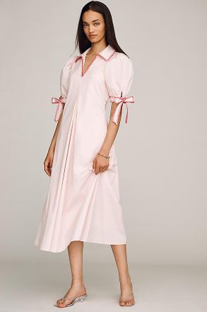 English Factory Striped Midi Shirt Dress