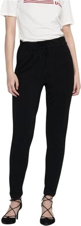Only Poptrash broek met verstelbaar trekkoord - Dames - Slim Fit Broeken - Zwart - XS - Broeken