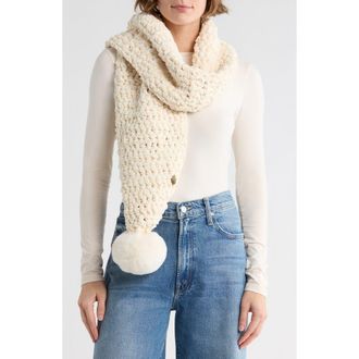 Kurt Geiger Chunky Chenille Knit Scarf in Bone at Nordstrom Rack