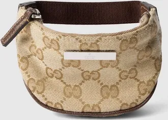 Gucci Tag Mini Coin Purse, Beige, GG Canvas