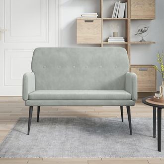 vidaXL Vidaxl - Banco De Terciopelo Gris Claro 108x79x79 Cm
