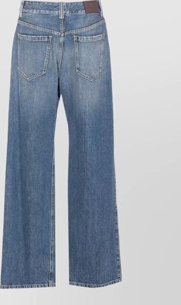 Brunello Cucinelli denim trousers contrast stitching belt loops pockets