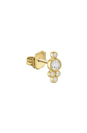 Maria Tash Five Diamond Trinity Stud Earring in Yellow Gold at Nordstrom