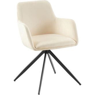 Clp Silla de comedor Olema en terciopelo Crema