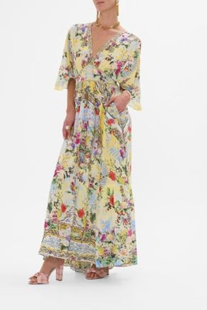 Camilla Waisted Dress With Hem Ruffle Flor Fantastica at Nordstrom, Size X-Small Au