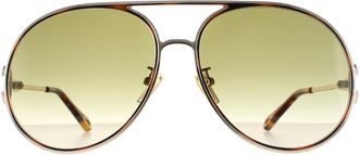 Chlo&eacute; Chloe Aviator Dames Gold Havana Green Gradi&euml;nt CH0145S