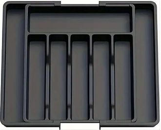OEM Range-couverts - 33 A 57 Cm - Organisateur De Tiroir De Cuisine En Polypropyl&egrave;ne - Noir - 1 Pi&egrave;ce