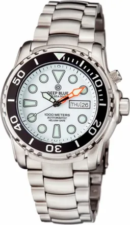 Deep Blue Pro Sea Diver 1000 Automatic White Dial Watch PSD1KWHITE