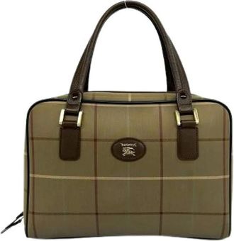 Burberry Borsa Boston Pre-owned in Tela e Pelle - - Pre-owned - Donna - Beige - ONE SIZE