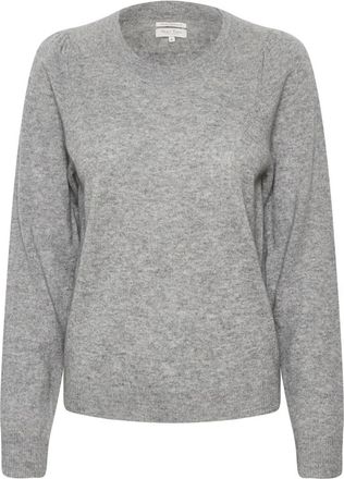 Part Two Kasjmier Grijs Melange Gebreide Trui - Dames - Cashmere truien - Grijs - L - Kasjmier - Truien & Vesten