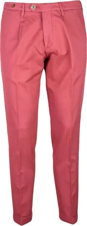 Filetto Pantalone Italiano Classic Cotton Linen Blend Trousers With Pleated Waist And Straight Leg Design