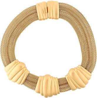 Monet Jewelry 1980s double mash chain necklace - women - 22kt Gold Plated Brass - One Size