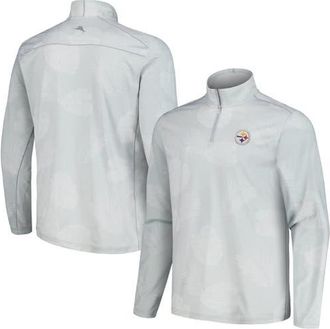 Tommy Bahama Mens Tommy Bahama Gray Pittsburgh Steelers Delray Frond IslandZone Half-Zip Sweatshirt at Nordstrom, Size Xx-Large
