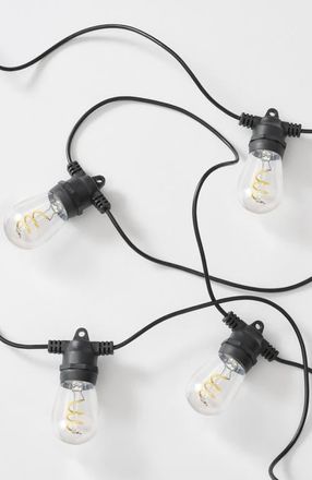 Brightech 27 ft or 48 ft, Solar-Powered Heavy Duty LED Outdoor String Lights, Weatherproof Spiral Filament Edison Bulbs in 27 Ft 12 Bulbs |