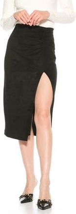 Alexia Admor Zayla Faux Suede Pencil Skirt in Black at Nordstrom Rack, Size X-Small