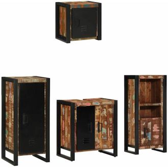 vidaXL Juego De Muebles De Ba&ntilde;o 4 Pcs Madera S&oacute;lida Recuperada Vidaxl