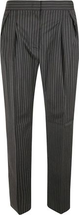 Max Mara Sesamo Carrot Broek - Dames - Straight fit broeken - Zwart - XS - Wol - Broeken
