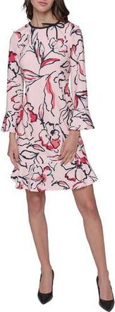 Karl Lagerfeld Scuba Crepe A-Line Dress in Pearl Combo at Nordstrom Rack, Size 2