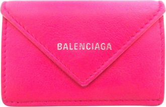 Balenciaga Pink Leather Wallet (Tri-Fold) (Pre-Owned)