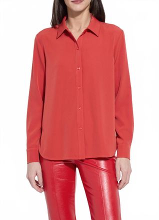 Lyss&eacute; Womens Button Down Shirt In Red