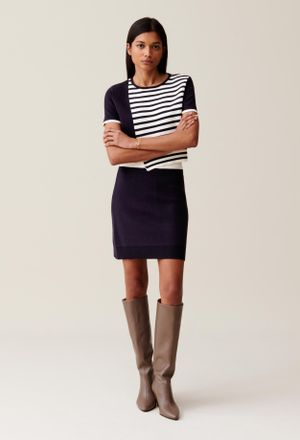 Claudie Pierlot Jupe courte laine taille &eacute;lastiqu&eacute;e