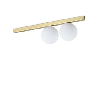 Netlighting Binomio 2 Light Globe Ceiling Light Brass in Gold