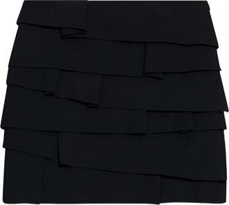 Versace layered pleated mini skirt - Black