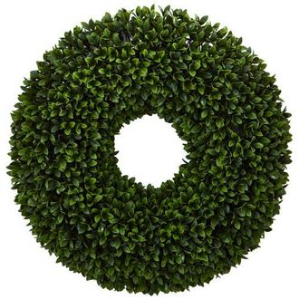 Nearly Natural 24-in Boxwood Artificial Wreath in Green at Nordstrom