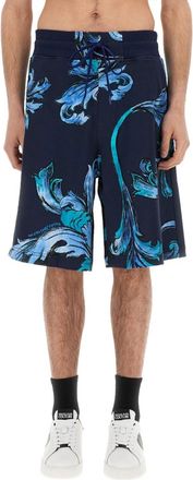 Versace Jeans Couture Blue Printed Shorts