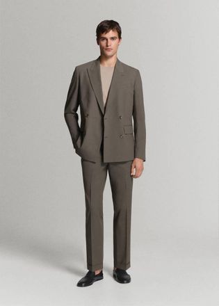 Mango Pantaloni abito Boston regular fit marrone medio - Uomo - 44 - MANGO MAN