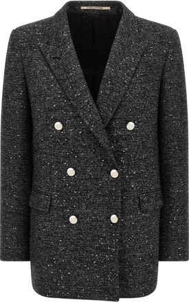 Tagliatore Jassen, Dames, Grijs, M, Wol, Jasmine Double-Breasted Blazer