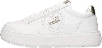 Love Moschino Logo Lage Sneakers - Dames - Sneakers - Wit - 38 EU - Leer - Schoenen