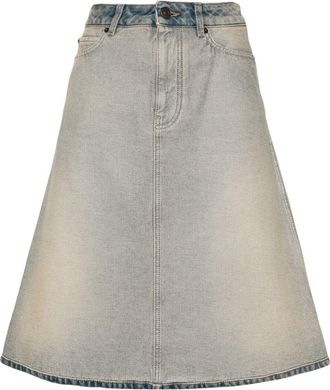 Balenciaga denim short skirt - women - Cotton/Cotton/Polyester - 40 - Neutrals