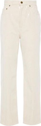 Golden Goose Kim Straight-Leg Jeans - Dames - Regular Fit Jeans - Beige - W27 - Katoen - Jeans