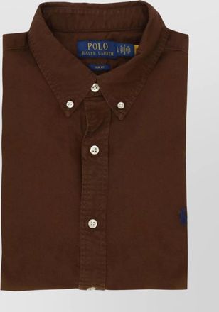 Ralph Lauren cotton shirt with button-down collar and pony embroidery