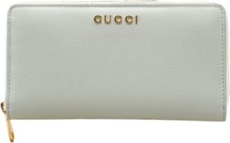 Gucci Green Pink Leather Long Wallet (Bi-Fold) (Pre-Owned)