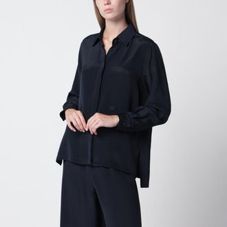 Max Mara Navy blue silk shirt