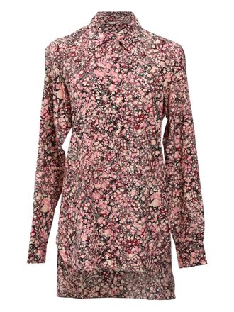 Victoria Beckham printed long-back shirt - women - Viscose - 8 - Pink