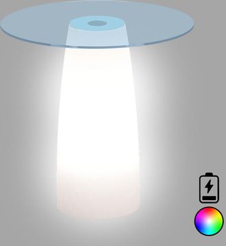 Monacis Mesa De Luz De Dise&ntilde;o De Alta Gama, &Oslash;70 H90, Led Multicolor Con Bater&iacute;a Para Uso Interior Y Exterior - Fabricada En Italia - Monacis