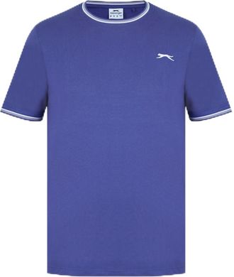Slazenger Mens Tipped T-Shirt Short Sleeve Lifestyle Cotton Bluebell XL