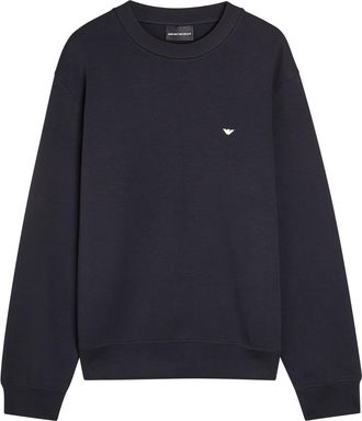 Emporio Armani Logo-embroidered Jersey Sweatshirt - Navy - Xxl