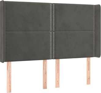 vidaXL Cabecero Con Orejas De Terciopelo Gris Oscuro 147x16x118/128 Cm Vidaxl