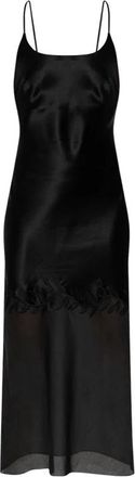 By Malene Birger Camilla Lange Jurk - Dames - Casual kleedjes - Zwart - L - Polyester - Kleedjes