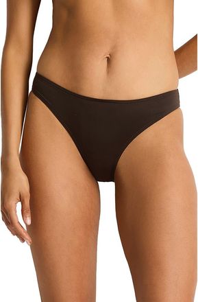 Sea Level Australia De Luxe Sporty Mid Rise Swim Briefs in Espresso at Nordstrom, Size 10